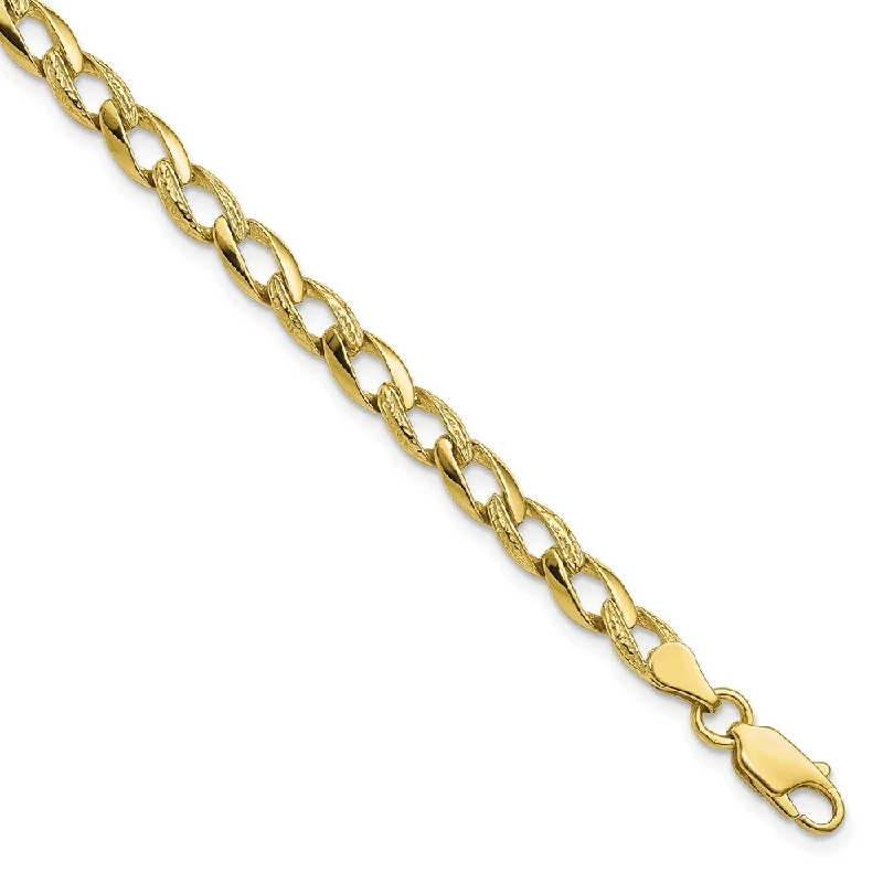 Women’s pearl bracelet-10k Yellow Gold Fancy Link Bracelet, 8" (W-5.25mm)