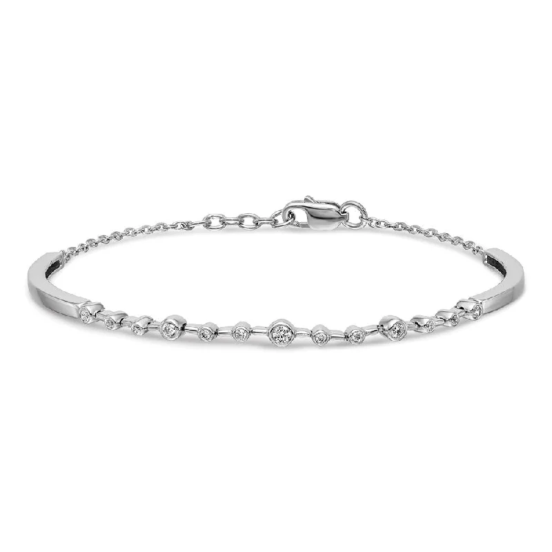 Women’s chunky bangle-14k White Gold Diamond Bangle Bracelet-WBC-BM3724-025-WA