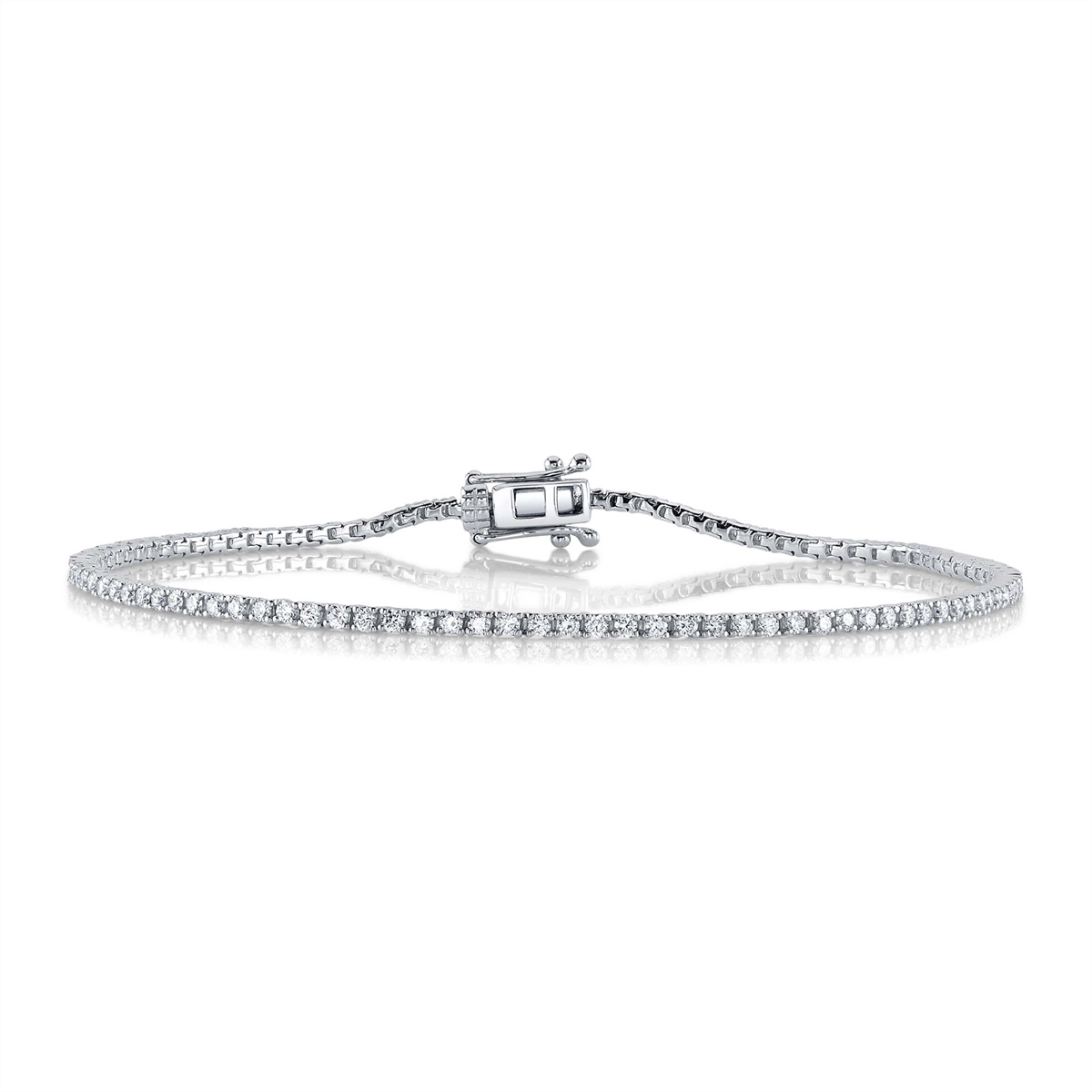 Women’s minimalist bracelet-14K White Gold Diamond Tennis Bracelet