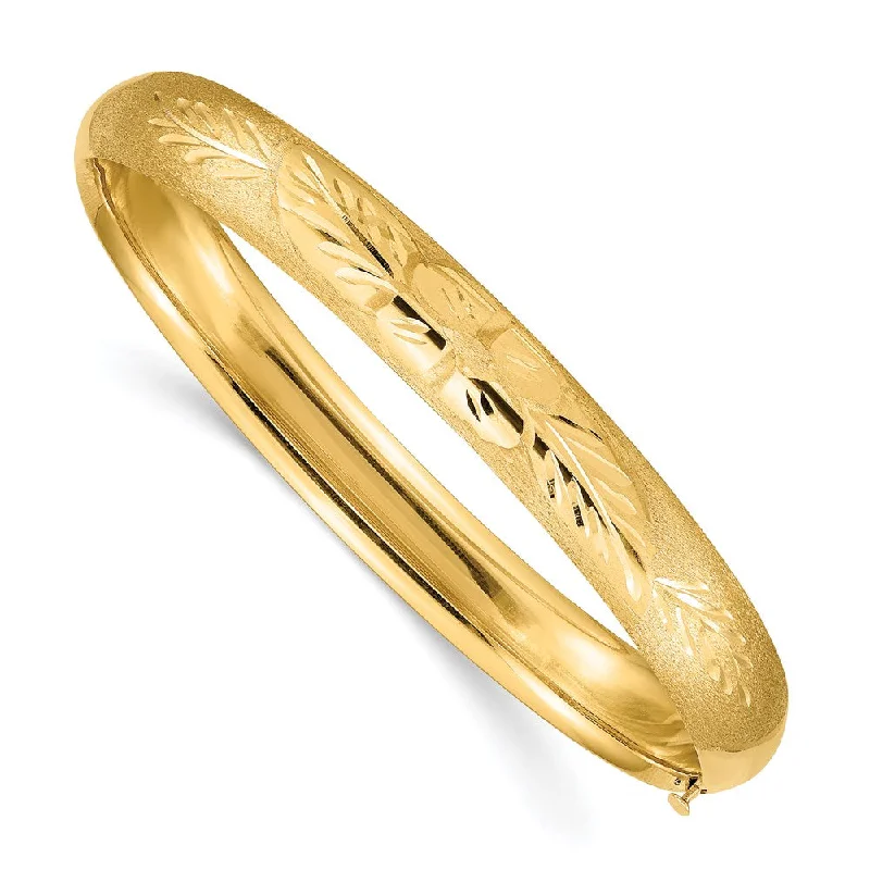 Women’s classic bangle-14k 5/16 Oversize Florentine Engraved Hinged Bangle Bracelet-WBC-FE5/16O