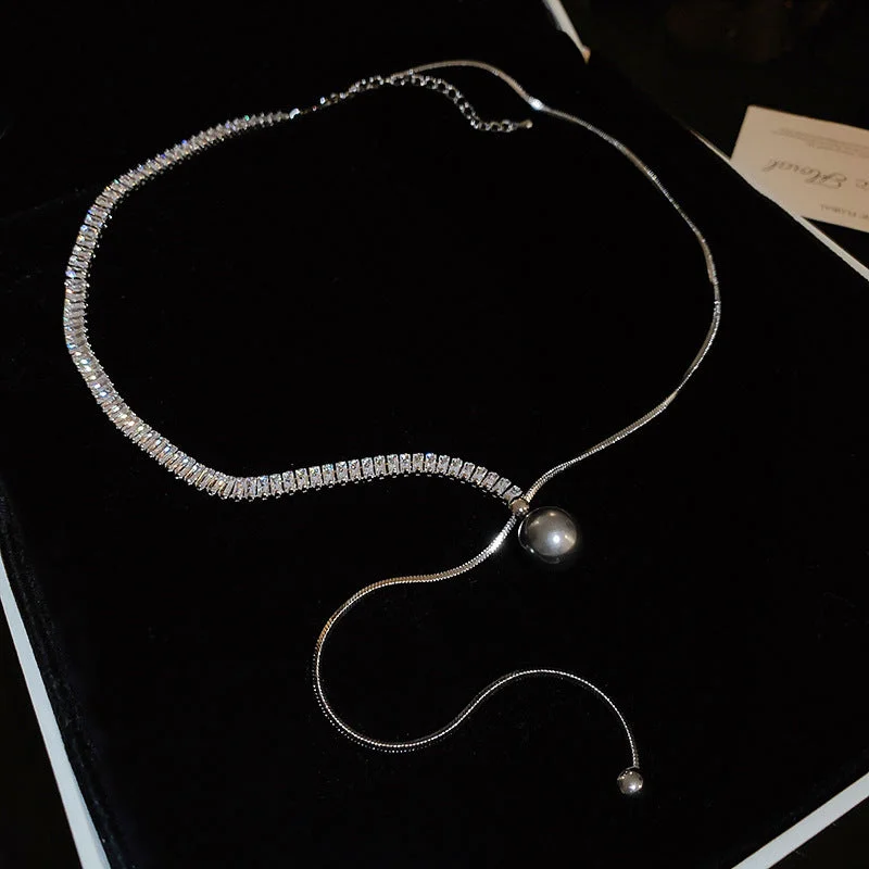 45# Necklace-Gray Pearl