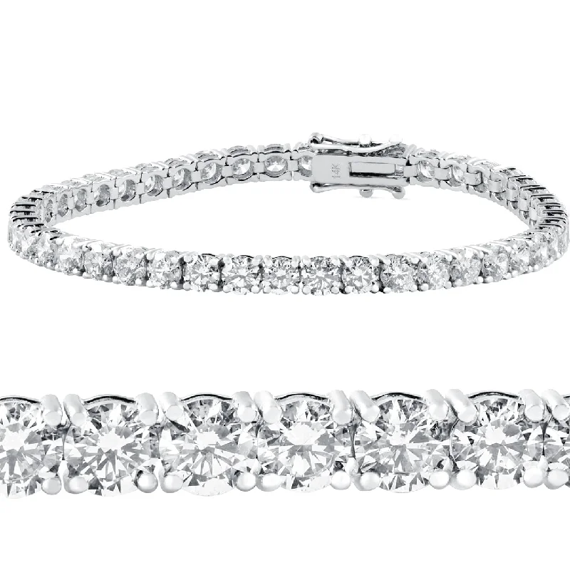 Women’s colorful bracelet-10 ct Diamond Tennis Bracelet White Gold 7" Double Lock Clasp