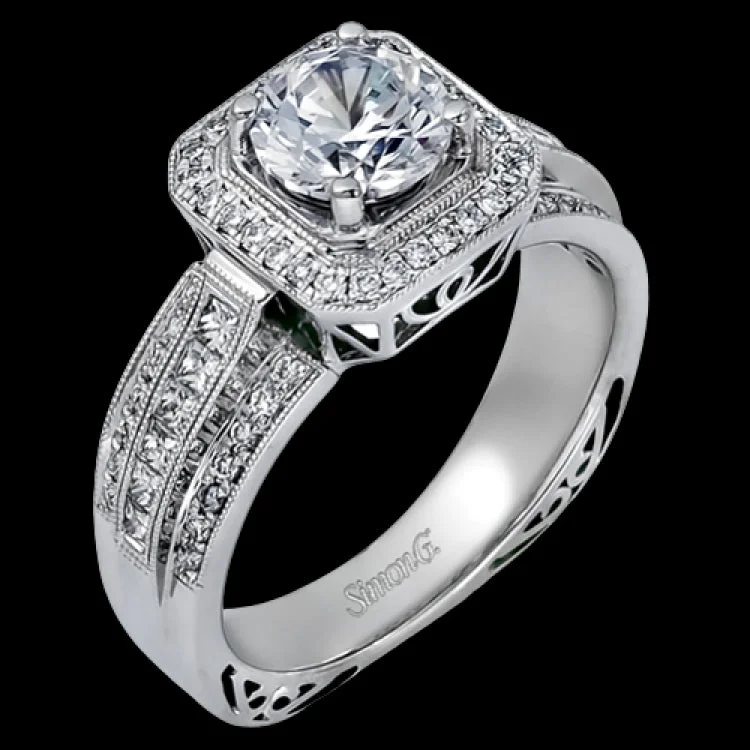 Women’s radiant diamond engagement ring-NR453-B ENGAGEMENT RING