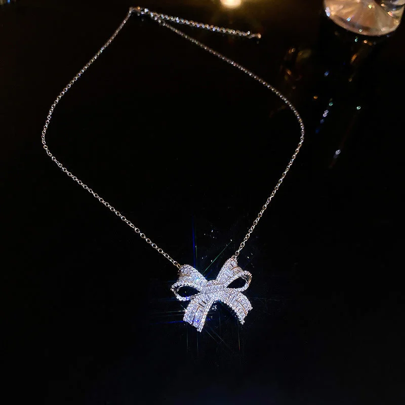 2# Necklace-Silver Bow