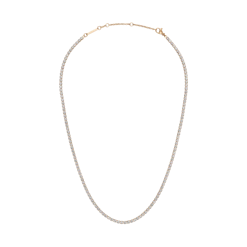 Women’s silver necklace-Classic Tennis Necklace Rose Gold