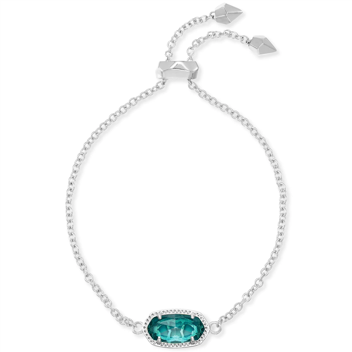 Women’s luxury bracelet with diamonds-Kendra Scott Elaina Bracelet in Silver with London Blue