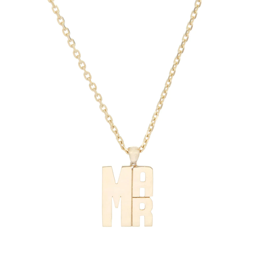 Women’s elegant drop necklace-Lucky Strike Custom Monogram Pendant Necklace