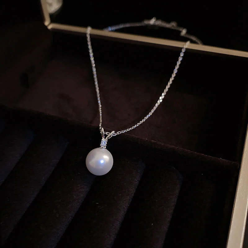 18# Necklace-Silver Pearl