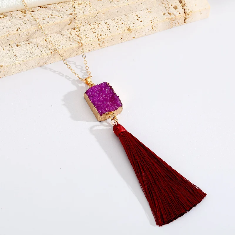 Purple Square + Wine Red Tassel