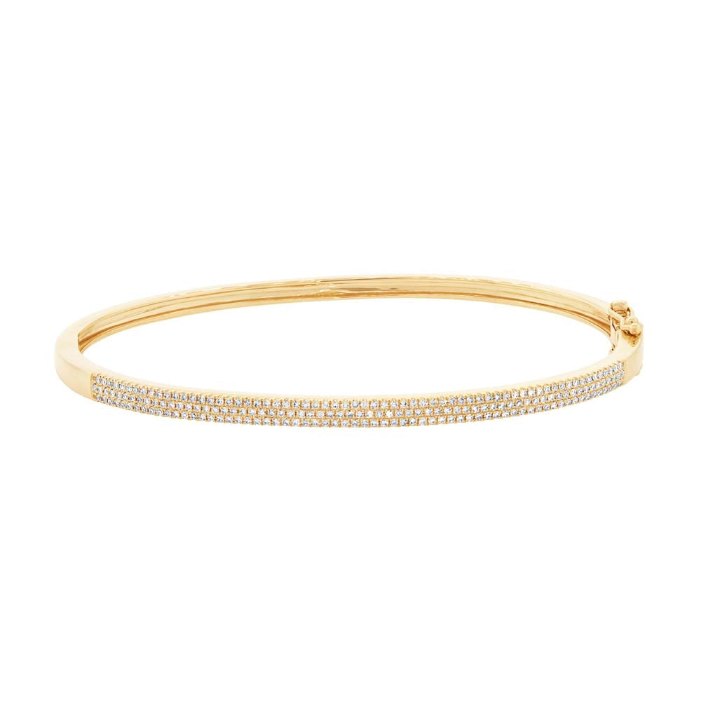 Women’s beaded bracelet-14K Yellow Gold Diamond Bangle Bracelet