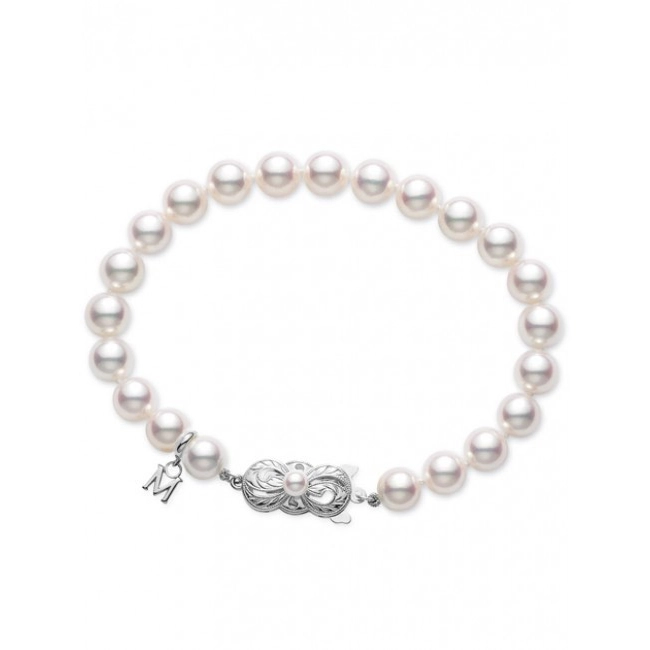 Women’s diamond bracelet set-Mikimoto 18K White Gold 7 inch Pearl Bracelet