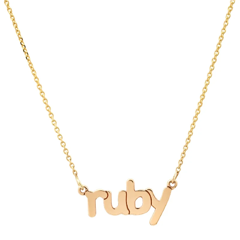 Women’s silver chain necklace-Petite & Sweet Lowercase Nameplate Necklace