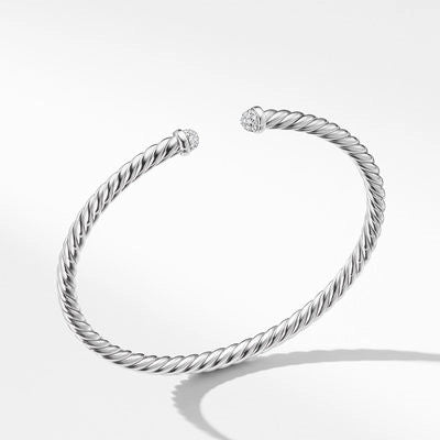 Women’s silver bangle-David Yurman 4mm Modern Cablespira Bracelet