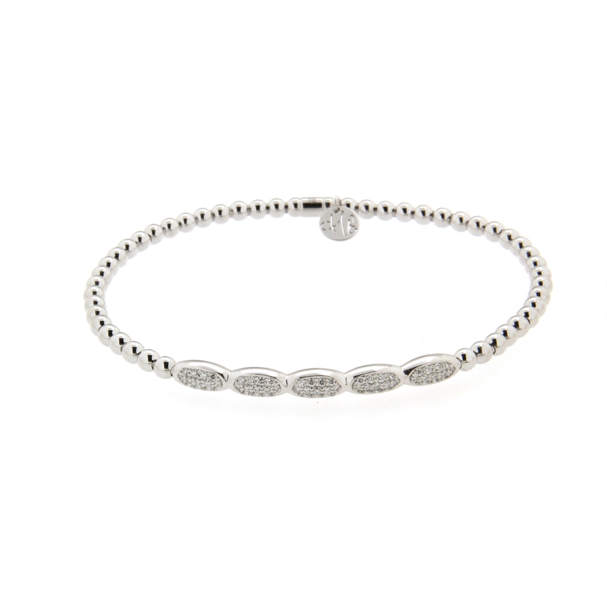 Women’s classic bangle-Hulchi Belluni Element 18K White Gold Diamond Bracelet