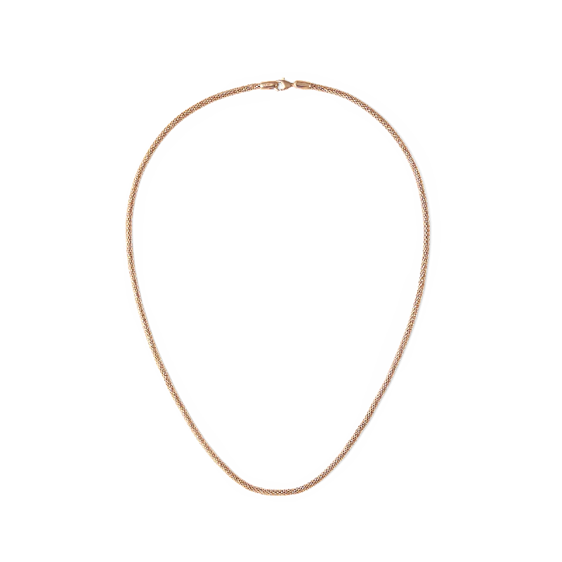 Women’s chic gold pendant necklace-Tide Mesh Necklace Rose Gold 2.8