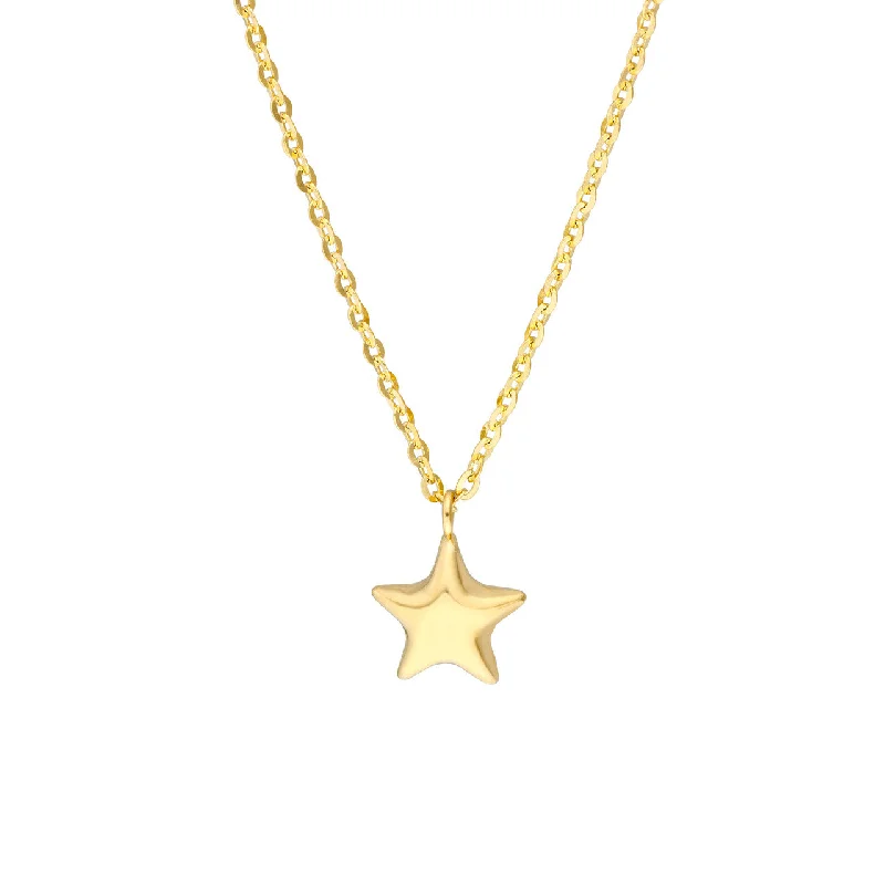 Women’s choker necklace-Children's Mini Puffy Star Pendant Necklace