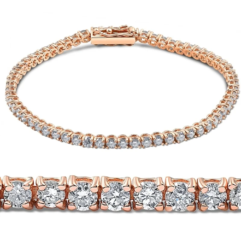 Women’s large bangle-4ct Diamond Tennis Bracelet Rose Gold 7"