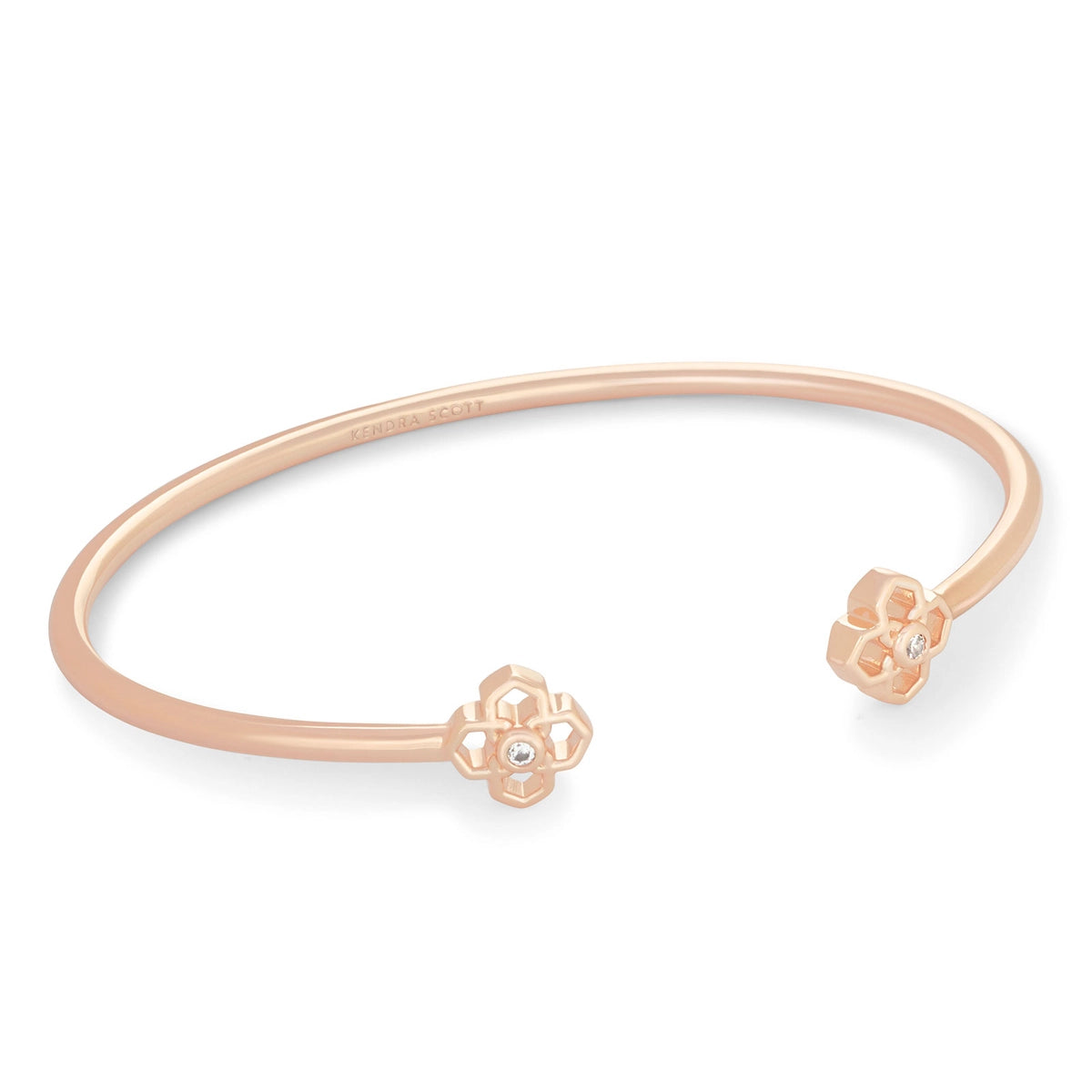 Women’s custom gold bracelet-Kendra Scott Rue Pinch Cuff Bracelet in Rose Gold