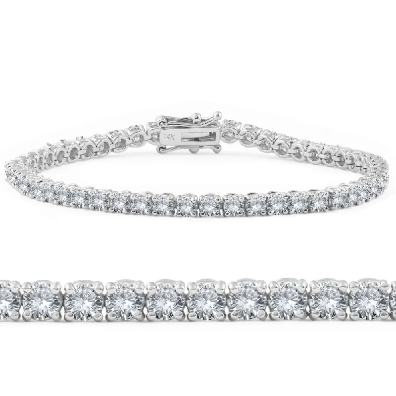 Women’s sterling silver bangle-6ct EX3 Lab Grown Diamond Tennis Bracelet White Gold 7 Inches