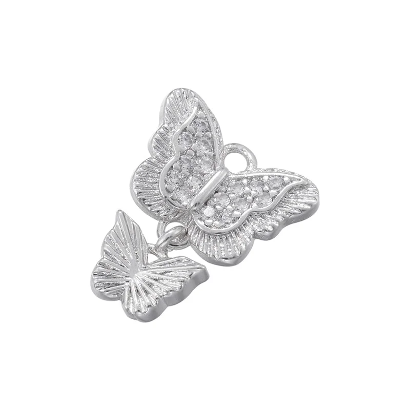 Vd1358 White Gold Color Double Butterfly