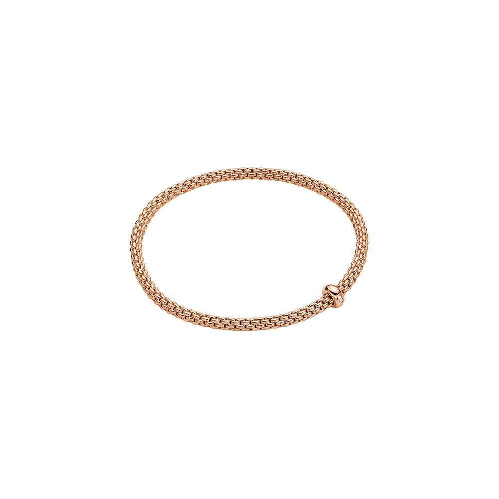 Women’s gold bangle-Fope 18K Rose Gold Prima Collection Diamond Bracelet, Small Size