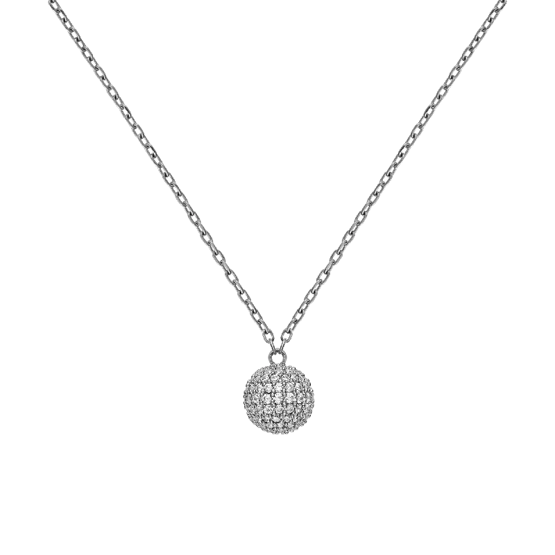 Women’s adjustable necklace-Pavé Crystal Pendant Necklace Silver