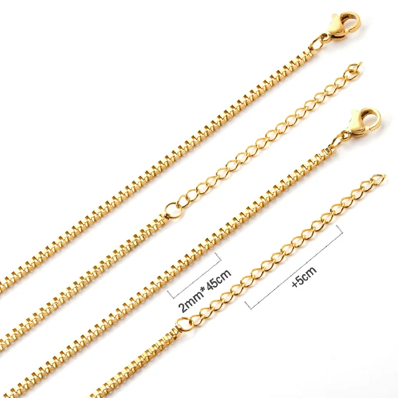 2mm Box Chain Golden Silver