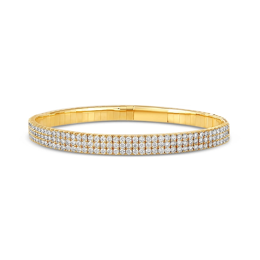 Women’s diamond bracelet-14K Yellow Gold Wide Diamond Bracelet