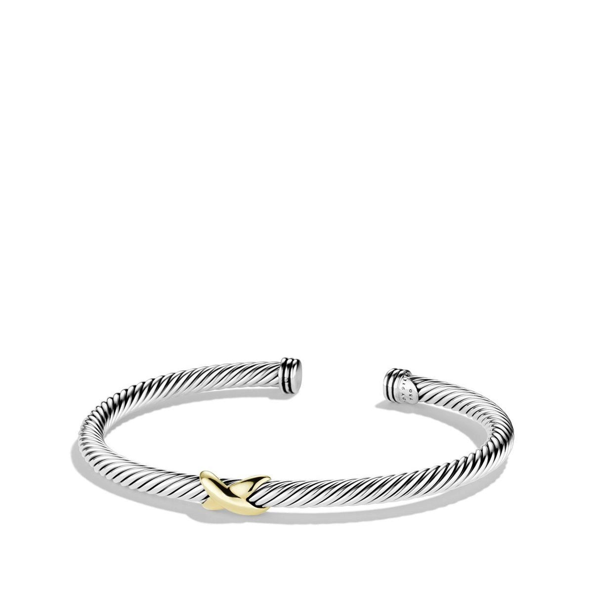 Women’s diamond bangle-David Yurman 4mm X Classic Cable Bracelet