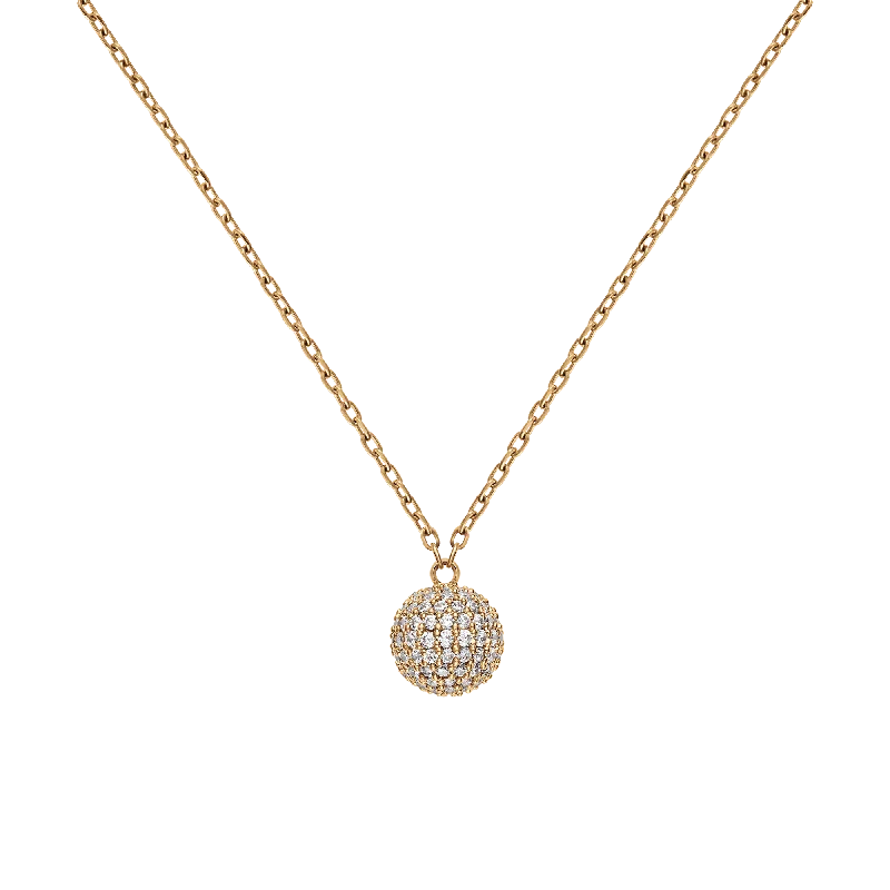 Women’s custom pendant necklace-Pavé Crystal Pendant Necklace Gold