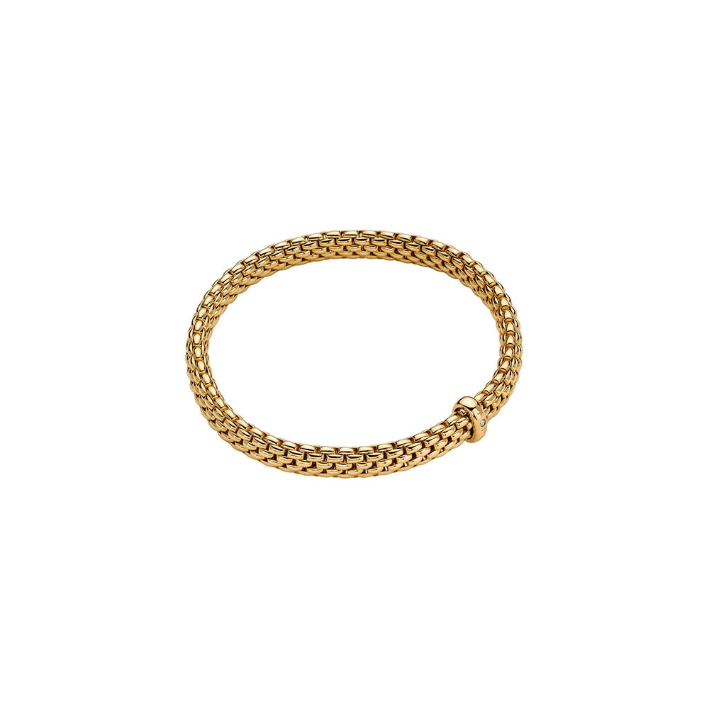 Women’s chic bracelet-Fope 18K Yellow Gold Vendome Bracelet with Diamond