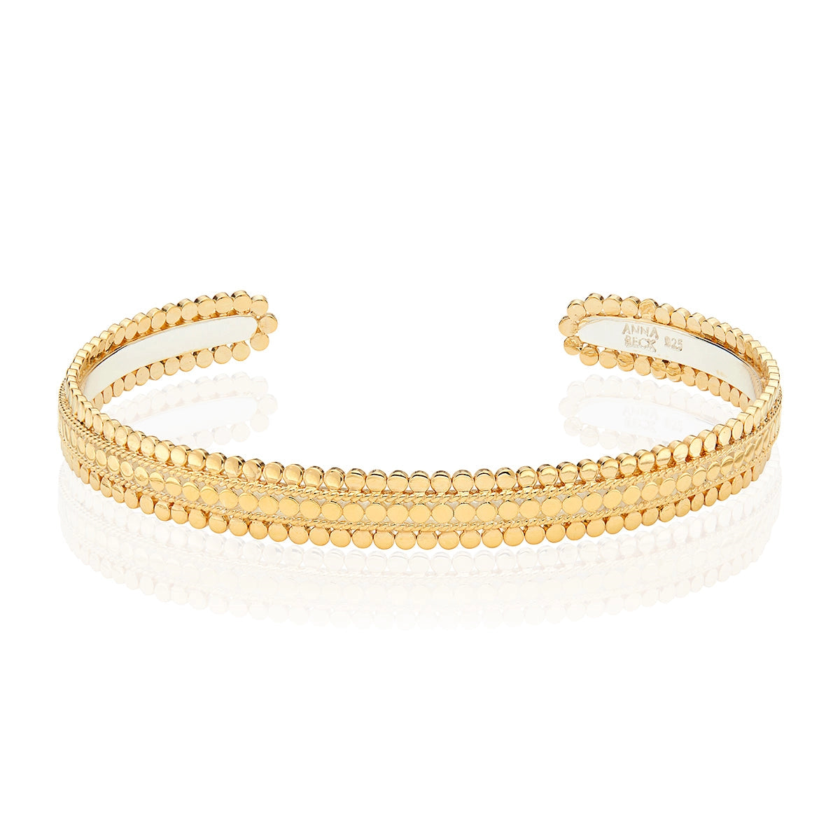 Women’s pearl bangle-Anna Beck Scalloped Cuff Bracelet - Gold Plated