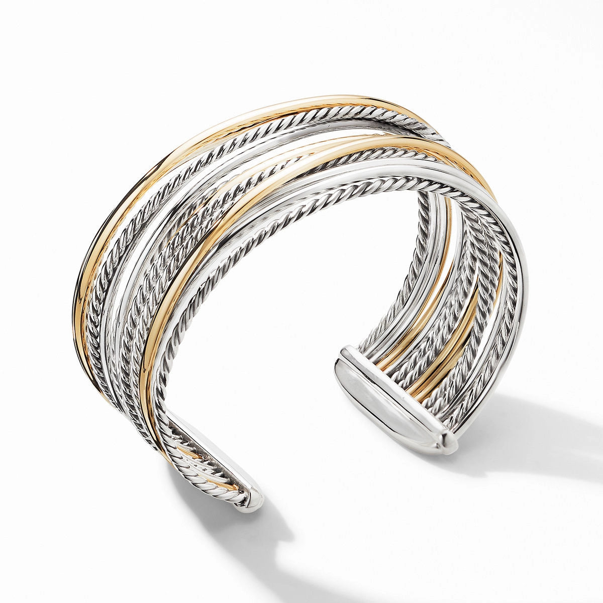 Women’s colorful bracelet-David Yurman Wide Crossover Cuff Bracelet