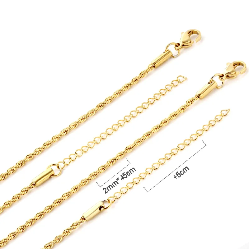 2mm Hemp Flowers Chain Golden N5205345g