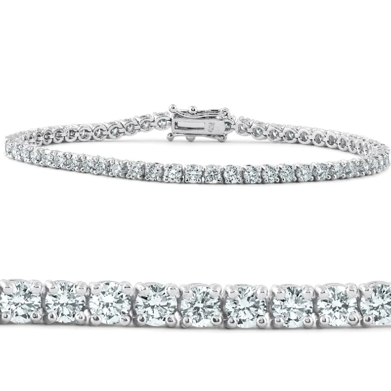 Women’s custom-designed bracelet-5 Ct Diamond Tennis Bracelet 18k White Gold 7" Lab Grown Eco Friendly