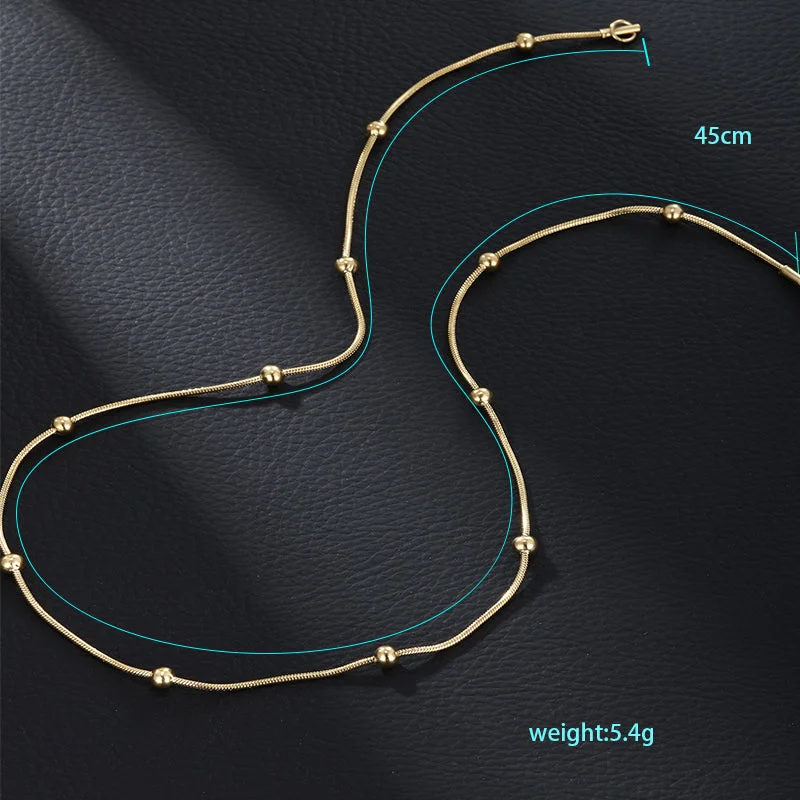 Women’s handmade necklace-Casual Xuping Solid Color Stainless Steel Plating Chain 14k Gold Plated Women's Necklace