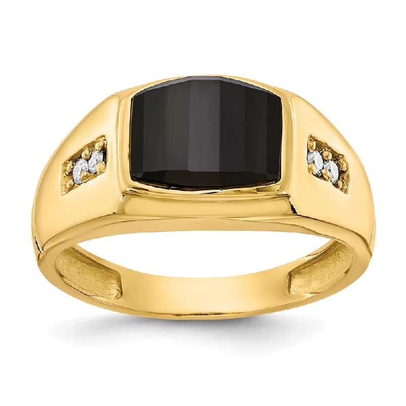 Women’s unique round cut engagement ring-14K Yellow Gold A Real Diamond men's ring