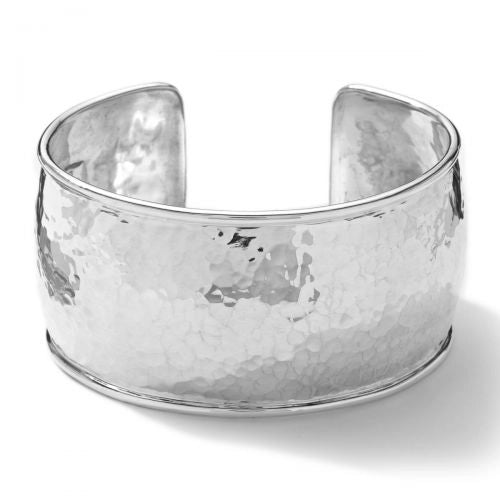 Women’s personalized bracelet-Ippolita Sterling Silver Classico Hammered Wide Flat Cuff Bracelet