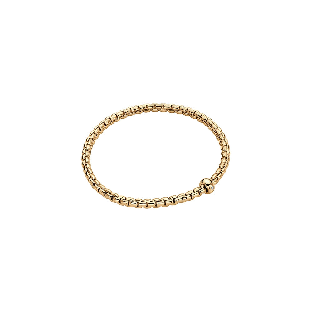 Women’s classic gold bracelet-Fope 18K Yellow Gold Eka Collection Diamond Bracelet, Small Size