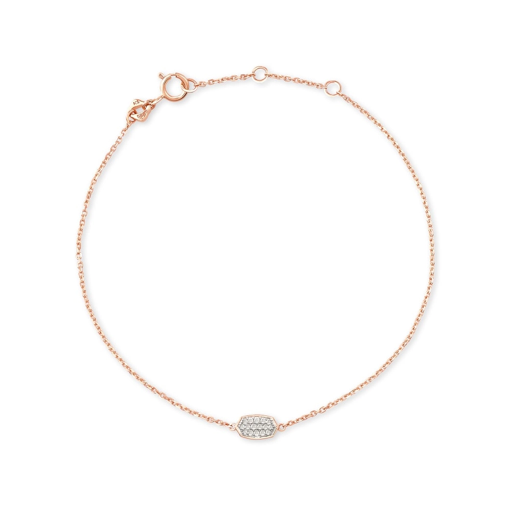 Women’s friendship bracelet-Kendra Scott Millicent Delicate 14K Rose Gold Diamond Bracelet