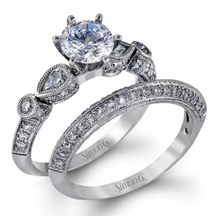 Women’s fancy-cut engagement ring-LP1145 WEDDING SET