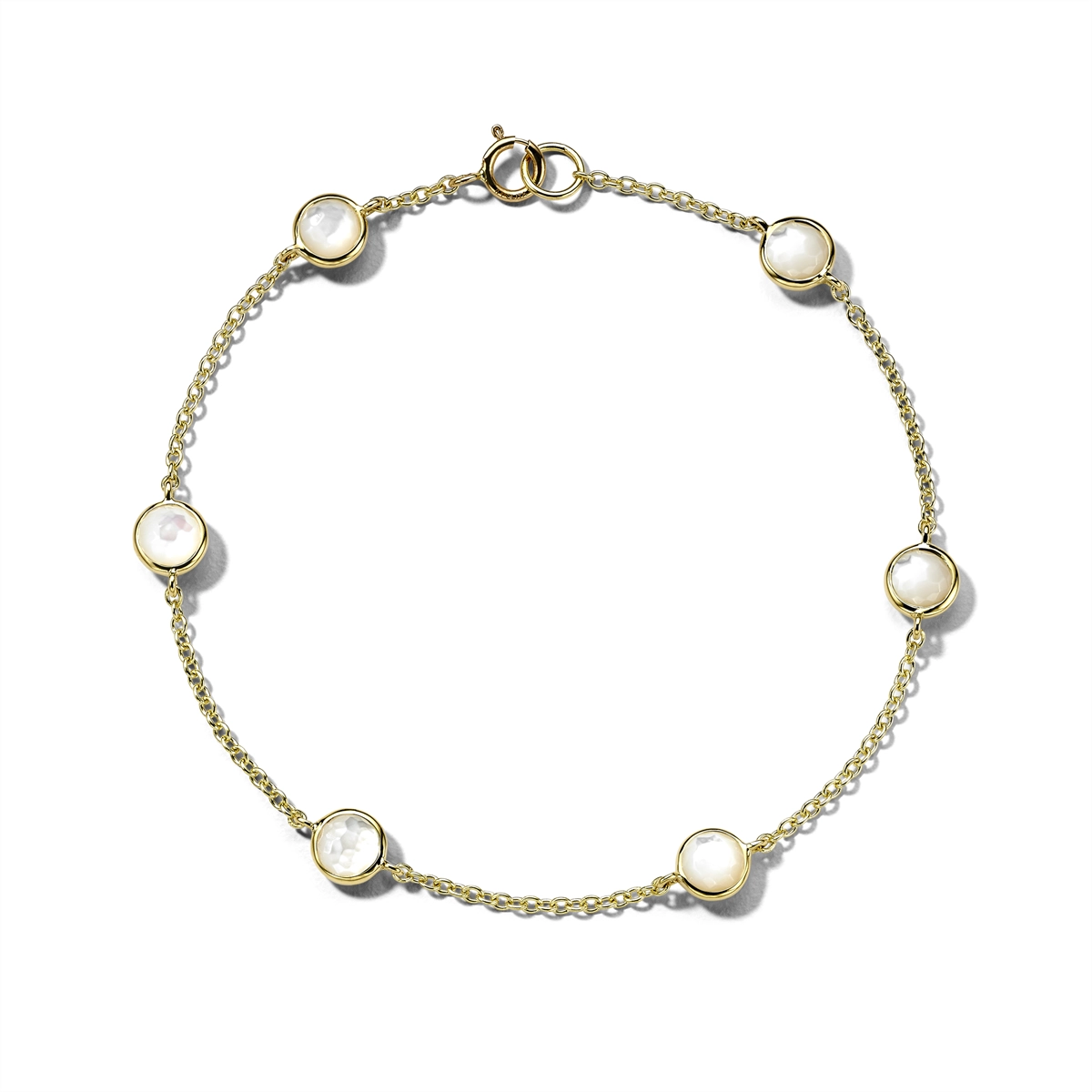 Women’s bridal bracelet-Ippolita 18K Yellow Gold Lollipop 6-Stone Station Bracelet in Mother of Pearl