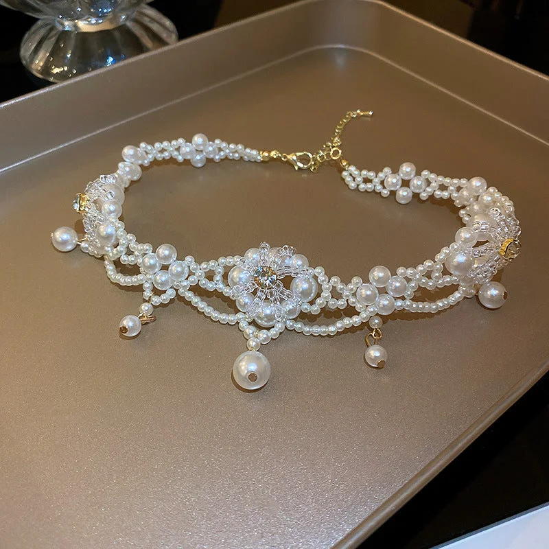 8# Necklace-White Pearl Flower