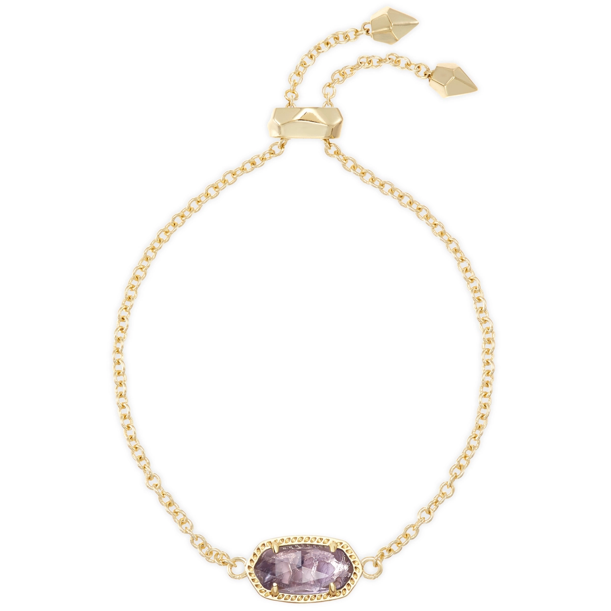 Women’s pearl bangle-Kendra Scott Elaina Bracelet in Gold with Purple Amethyst