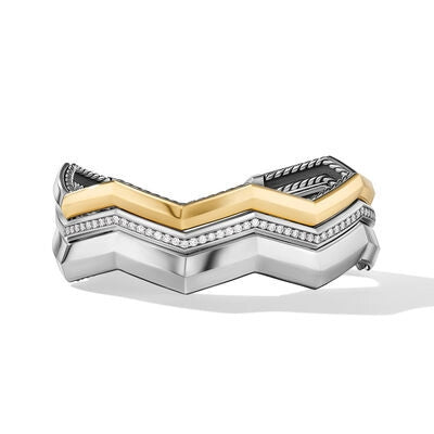 Women’s golden bangle-David Yurman 17mm 3-Row Stax Cuff Bracelet