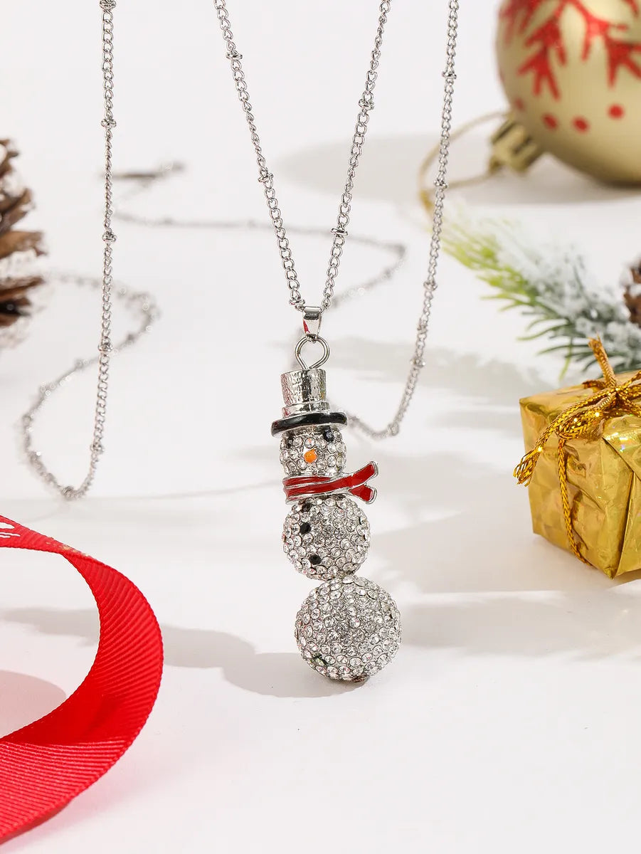 Women’s fashion necklace-Simple Style Snowman Glass Alloy Wholesale Pendant Necklace