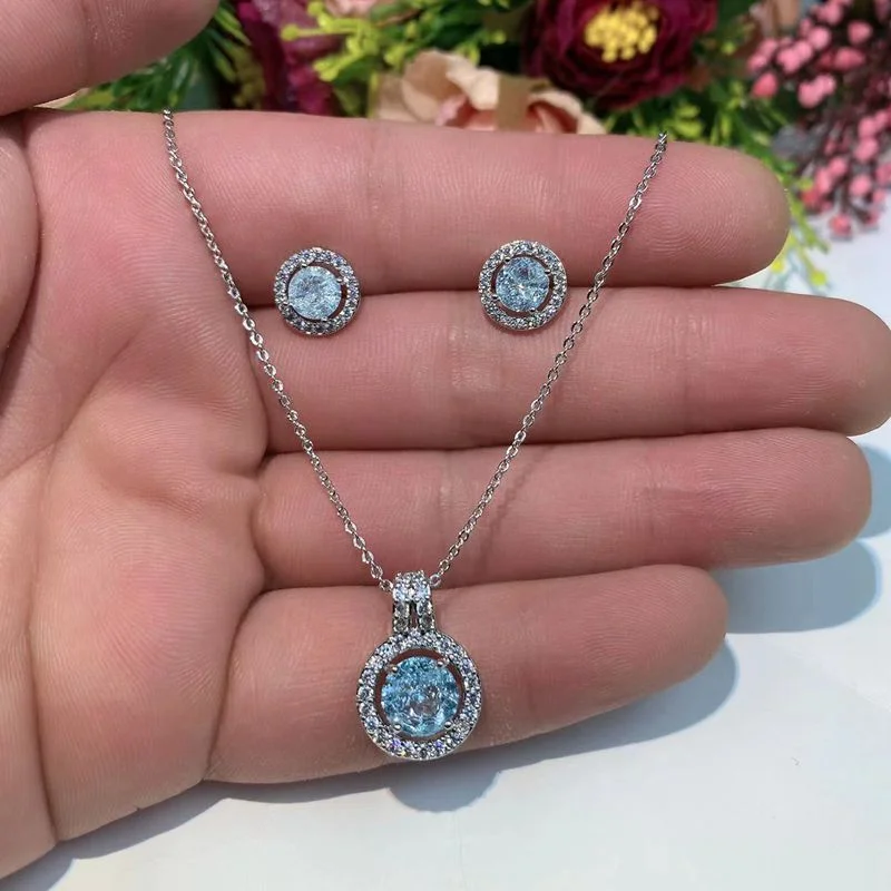 Ice Flower Blue Pendant (without Chain)