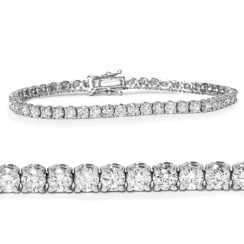 Women’s luxury bracelet with diamonds-Pompeii3 14k White Gold 5ct TDW 7-inch Diamond Tennis Bracelet