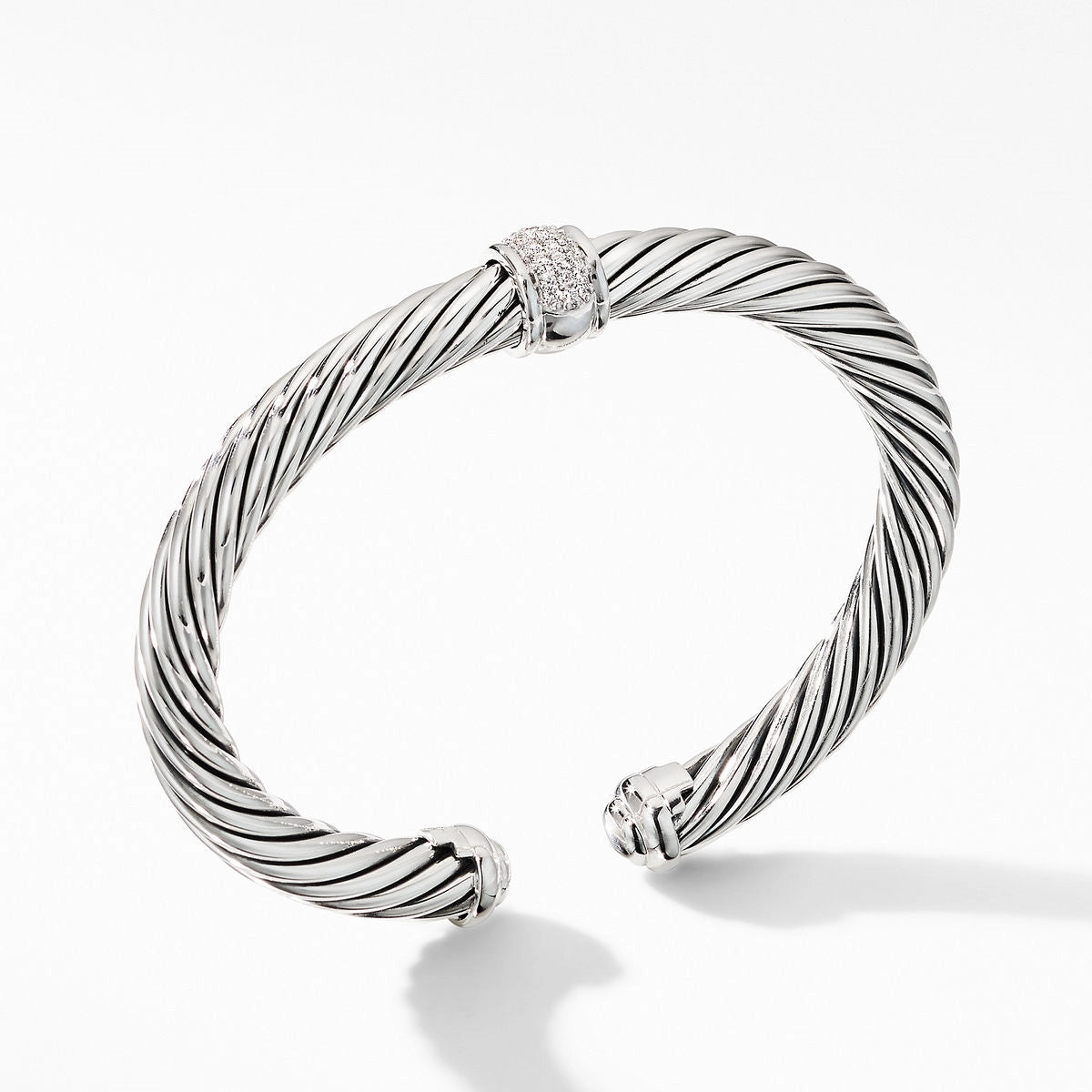 Women’s handmade bangle-David Yurman 7mm Classic Cable Station Bracelet