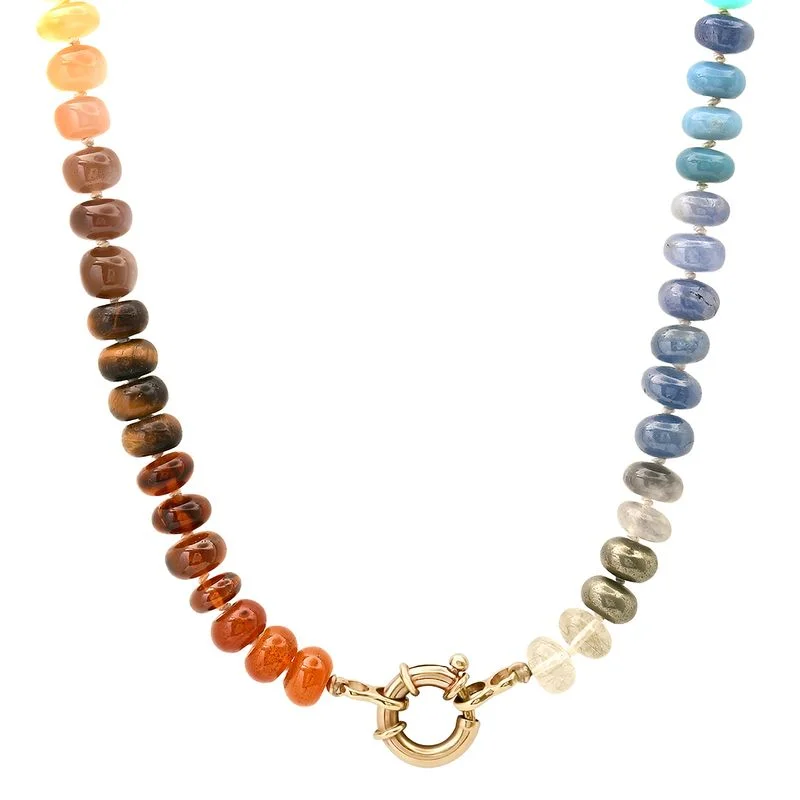 Women’s bridal pendant necklace-Kate's Colors Semiprecious Beaded Necklace